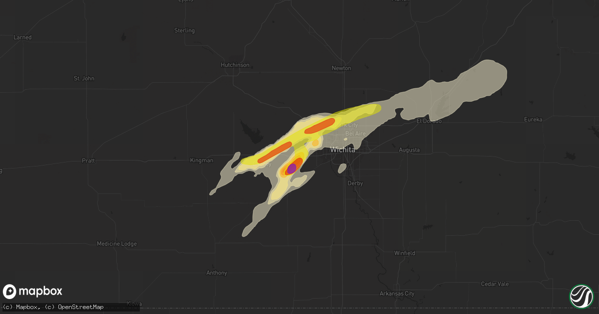 Hail map in Goddard, KS on October 4, 2016