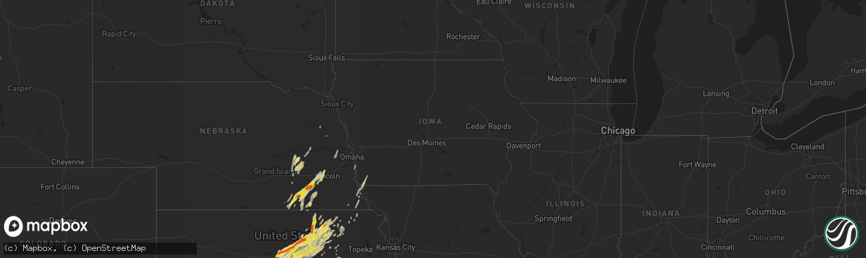 Hail map in Iowa on October 4, 2016