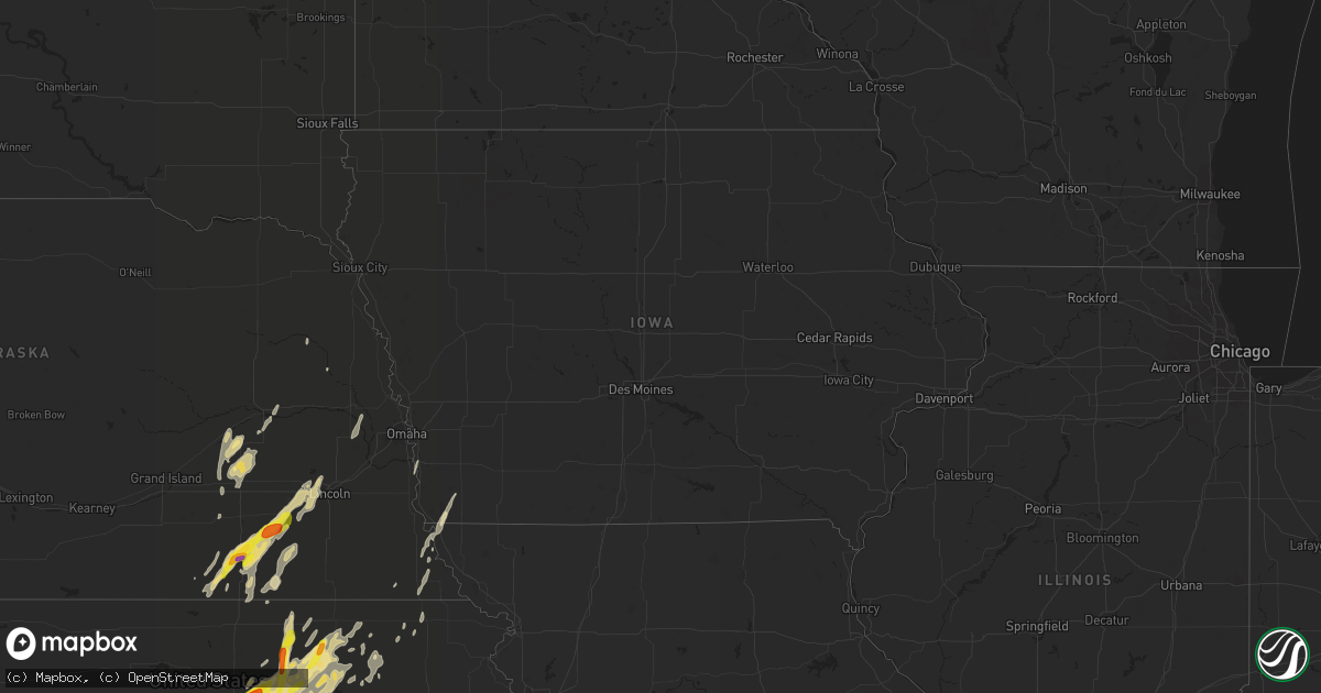 Hail map in Iowa on October 4, 2016