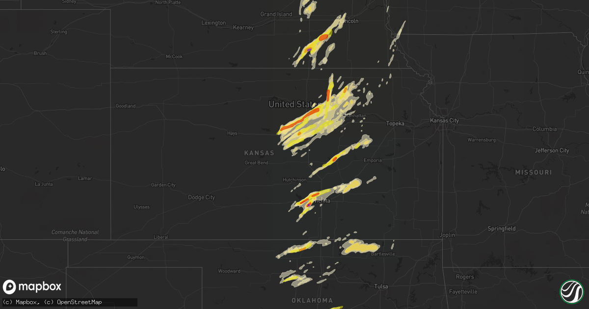 Hail map in Kansas on October 4, 2016