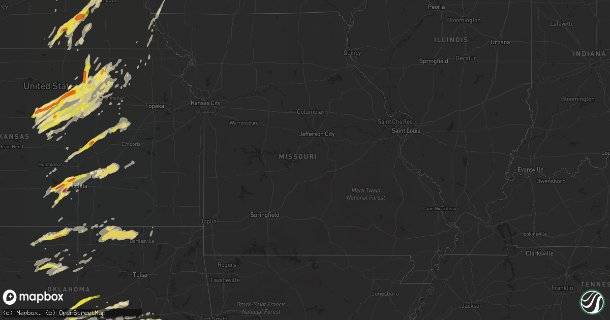Hail map in Missouri on October 4, 2016