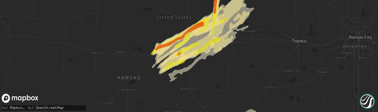 Hail map in Salina, KS on October 4, 2016