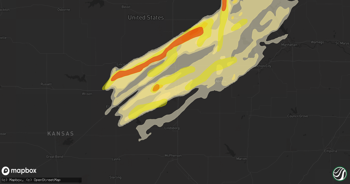 Hail map in Salina, KS on October 4, 2016