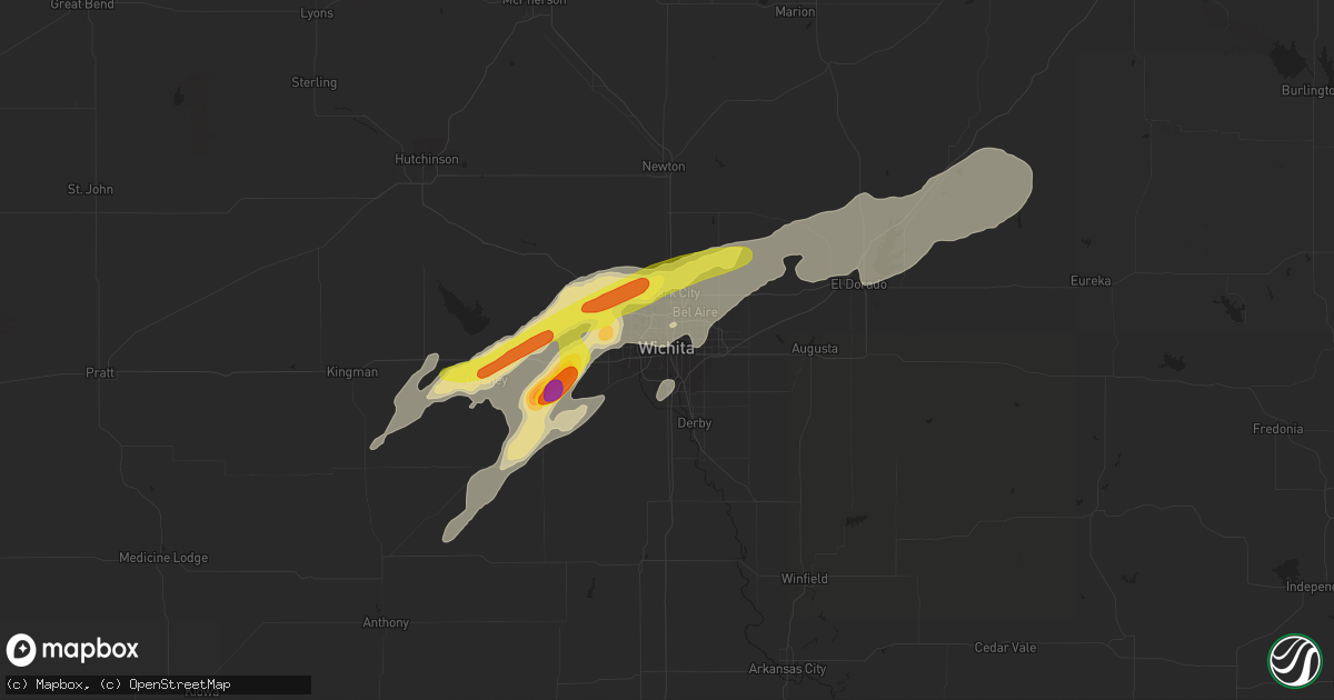 Hail map in Wichita, KS on October 4, 2016
