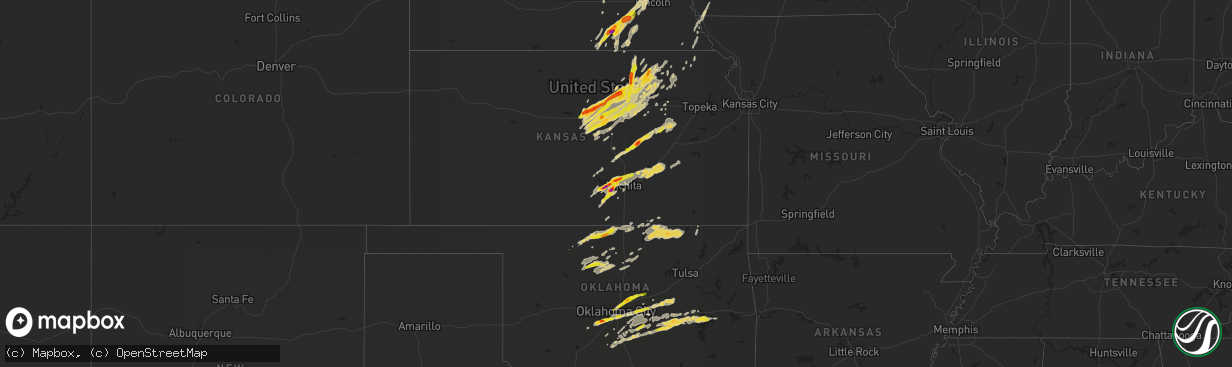 Hail map on October 4, 2016