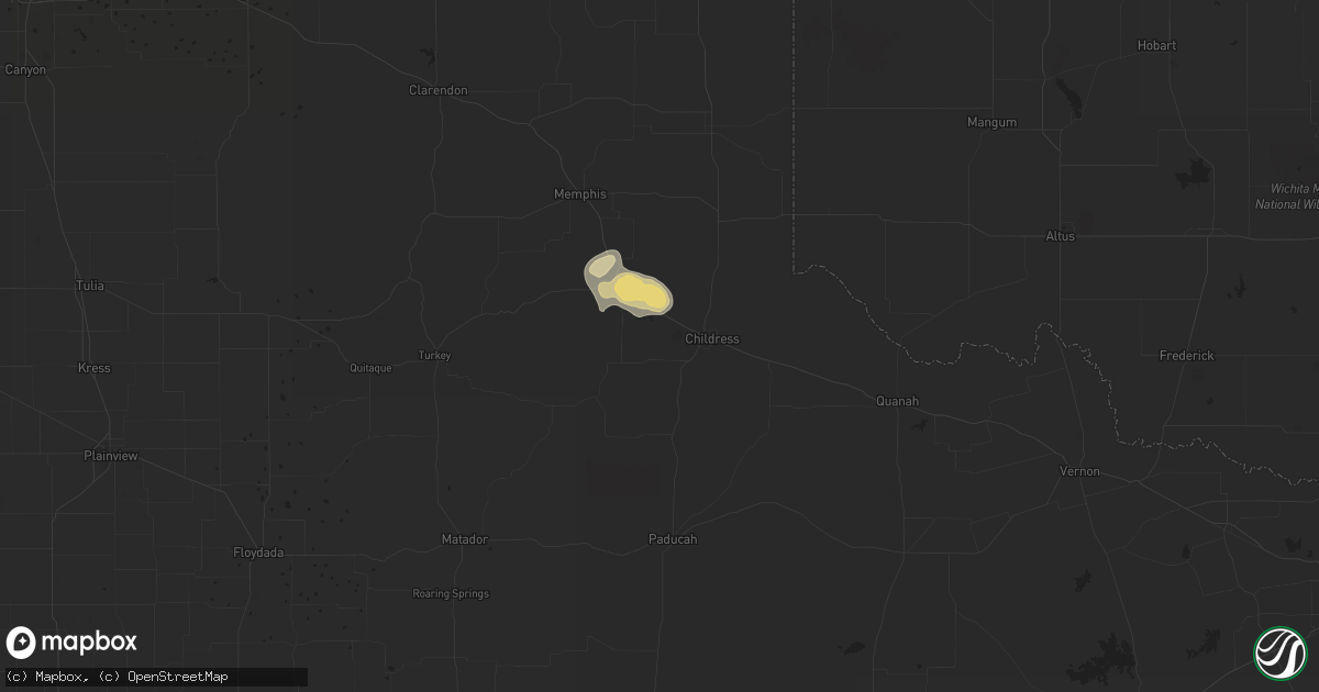 Hail map in Childress, TX on October 4, 2017