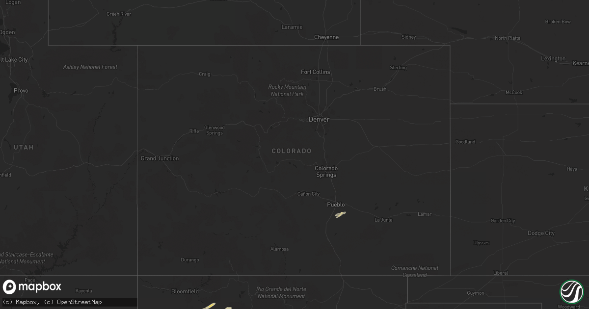Hail map in Colorado on October 4, 2017