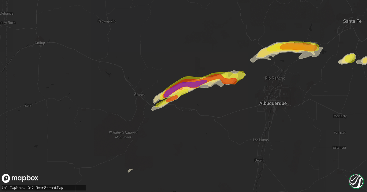 Hail map in Cubero, NM on October 4, 2017