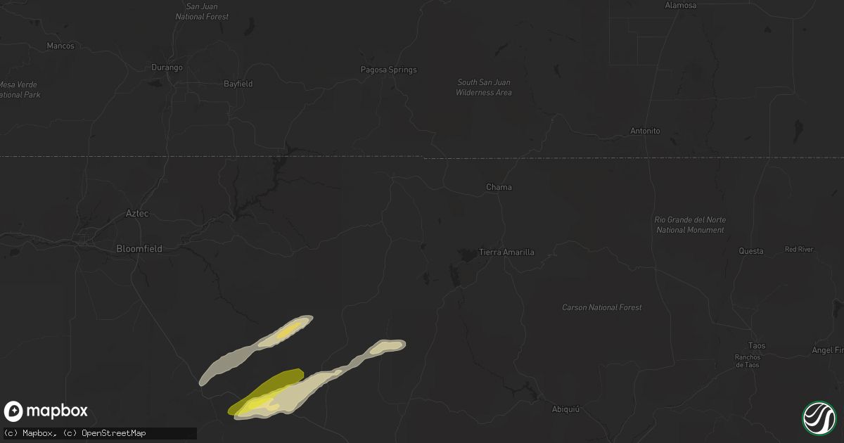 Hail map in Dulce, NM on October 4, 2017