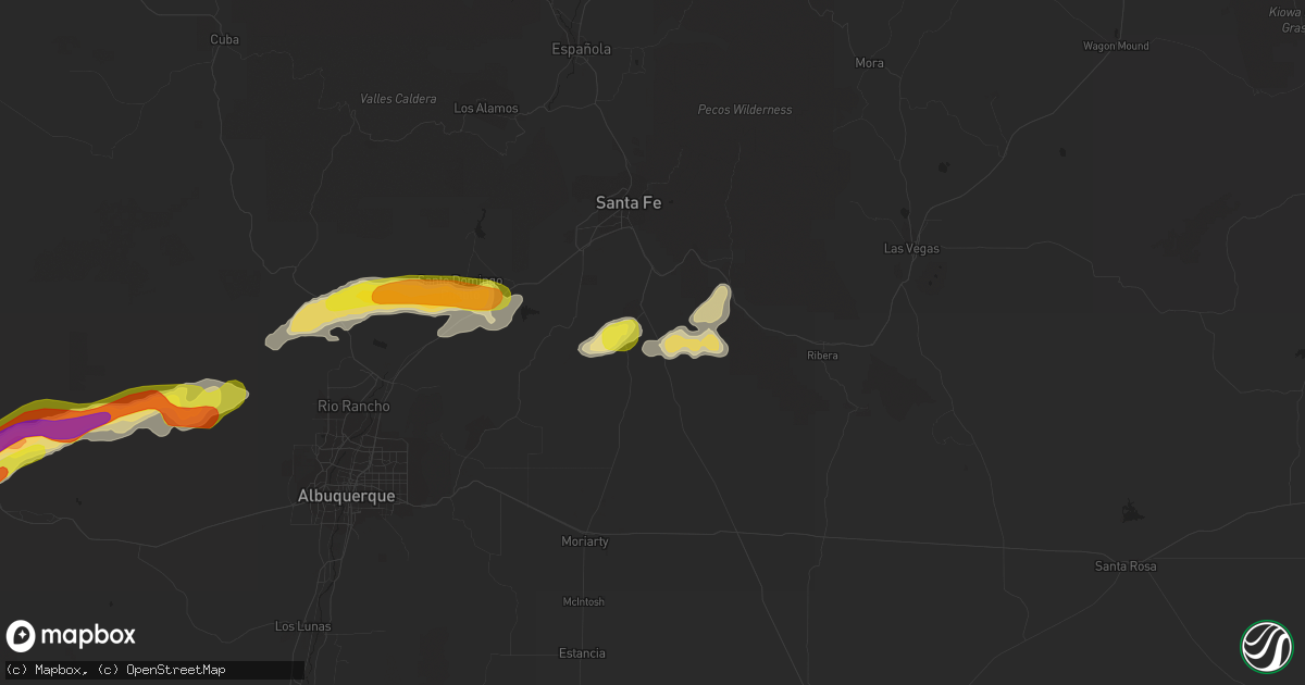 Hail map in Lamy, NM on October 4, 2017