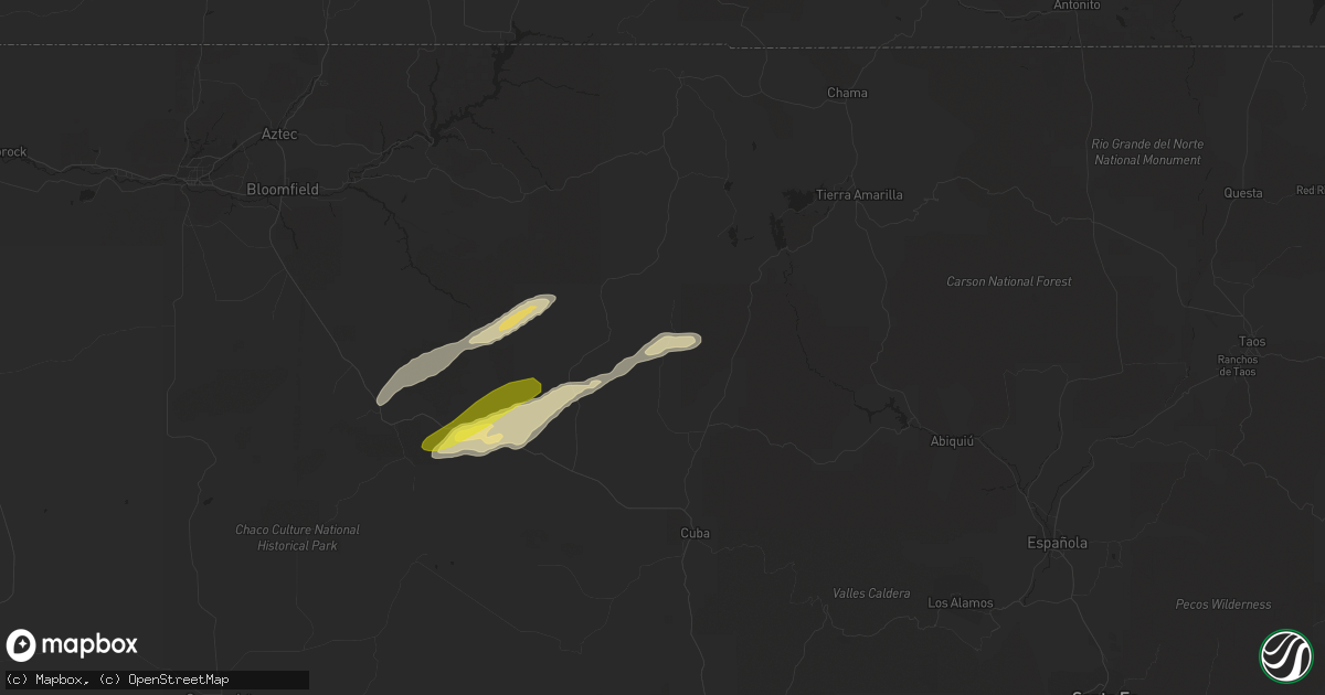 Hail map in Lindrith, NM on October 4, 2017