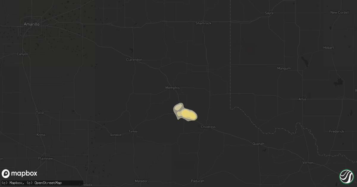 Hail map in Memphis, TX on October 4, 2017