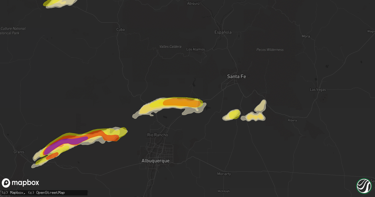 Hail map in Santo Domingo Pueblo, NM on October 4, 2017