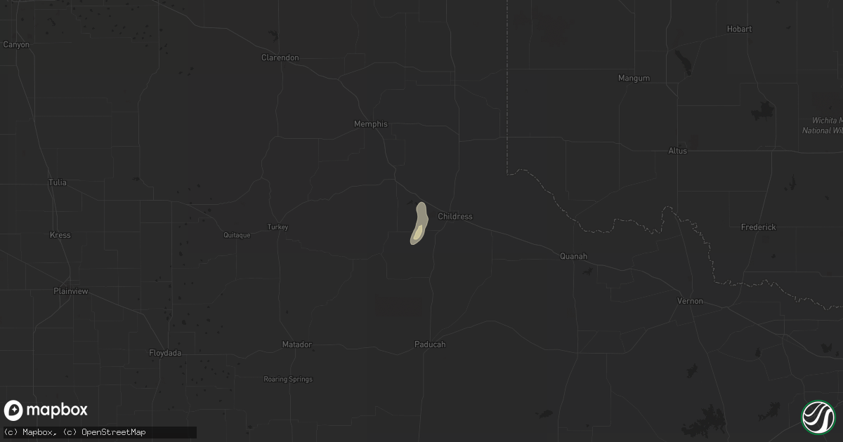 Hail map in Childress, TX on October 4, 2018