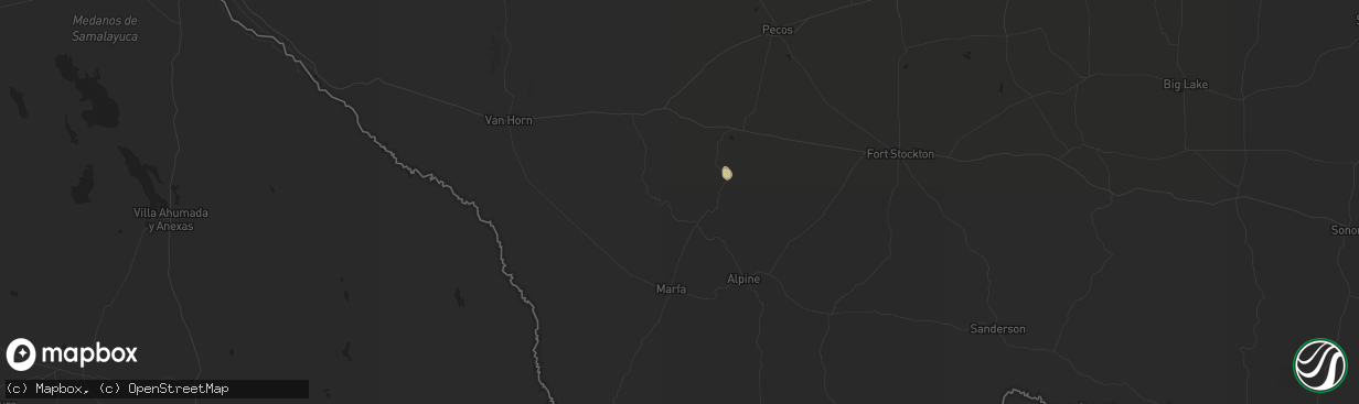 Hail map in Fort Davis, TX on October 4, 2018