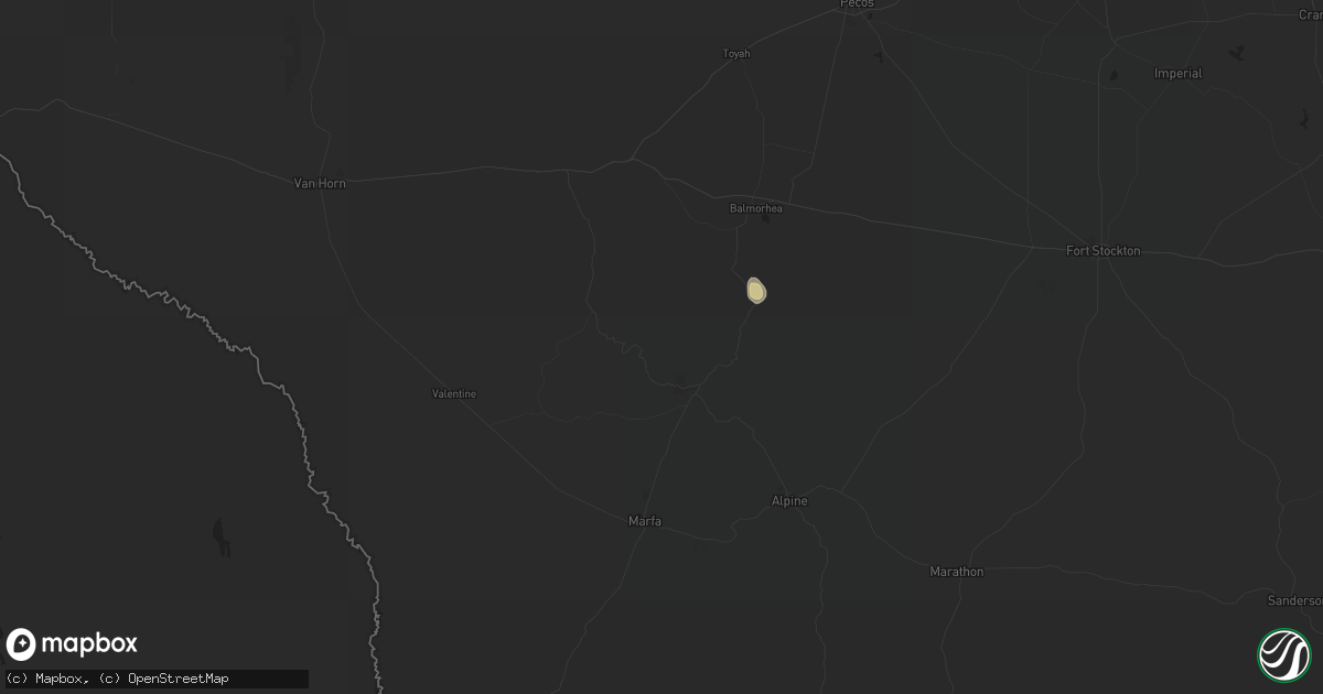 Hail map in Fort Davis, TX on October 4, 2018