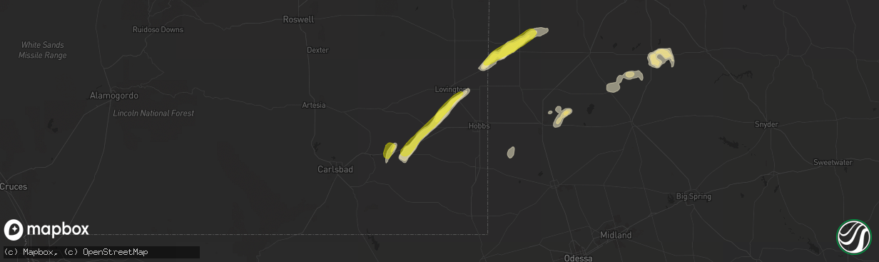 Hail map in Hobbs, NM on October 4, 2018