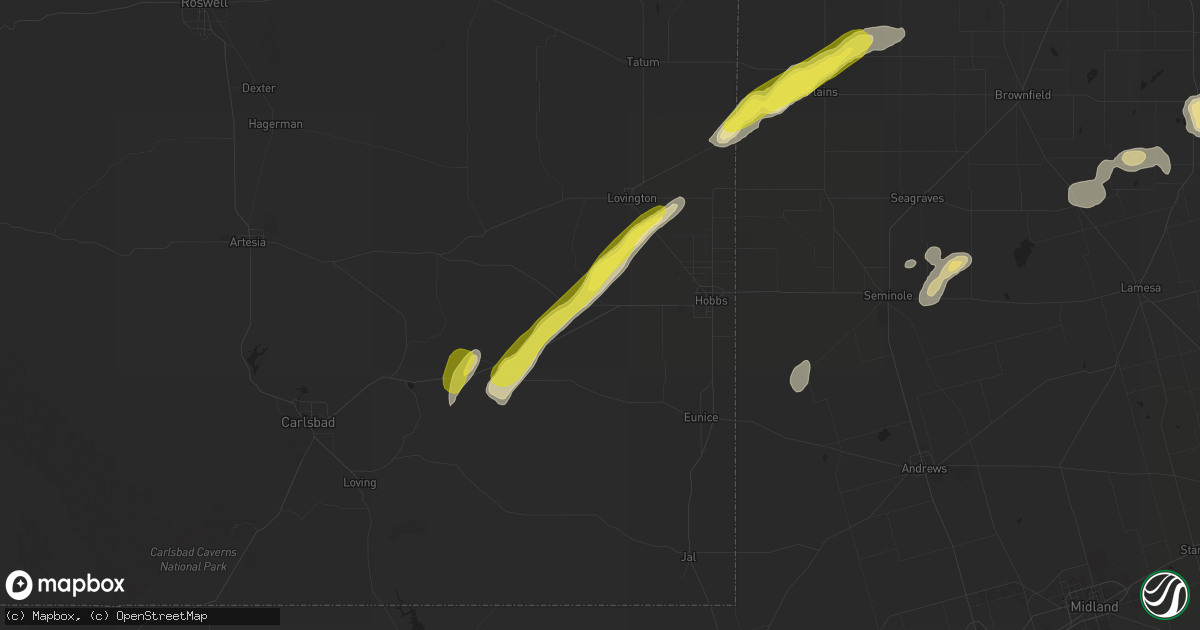 Hail map in Hobbs, NM on October 4, 2018