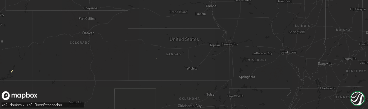 Hail map in Kansas on October 4, 2018