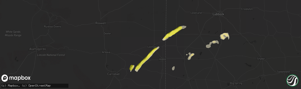 Hail map in Lovington, NM on October 4, 2018