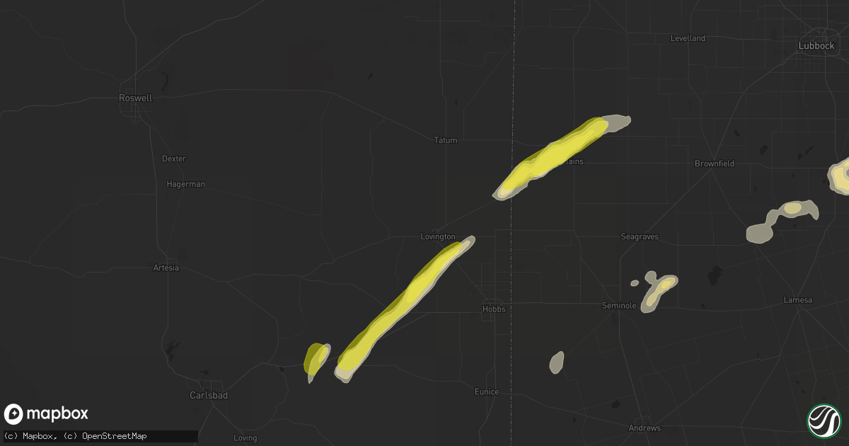 Hail map in Lovington, NM on October 4, 2018