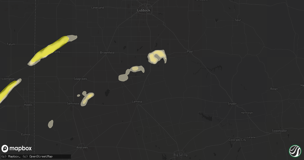 Hail map in Odonnell, TX on October 4, 2018