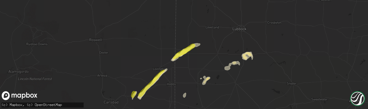 Hail map in Plains, TX on October 4, 2018