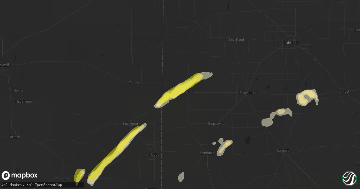 Hail map in Plains, TX on October 4, 2018
