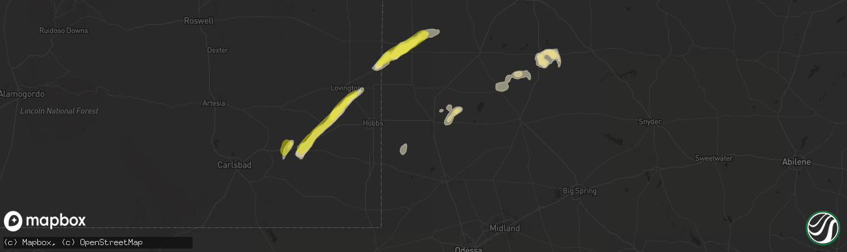 Hail map in Seminole, TX on October 4, 2018