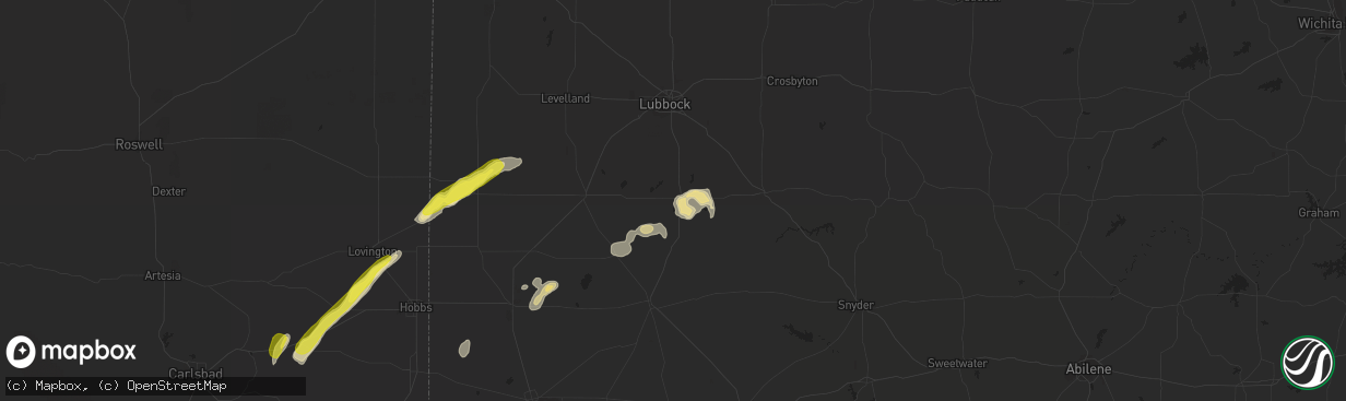 Hail map in Tahoka, TX on October 4, 2018