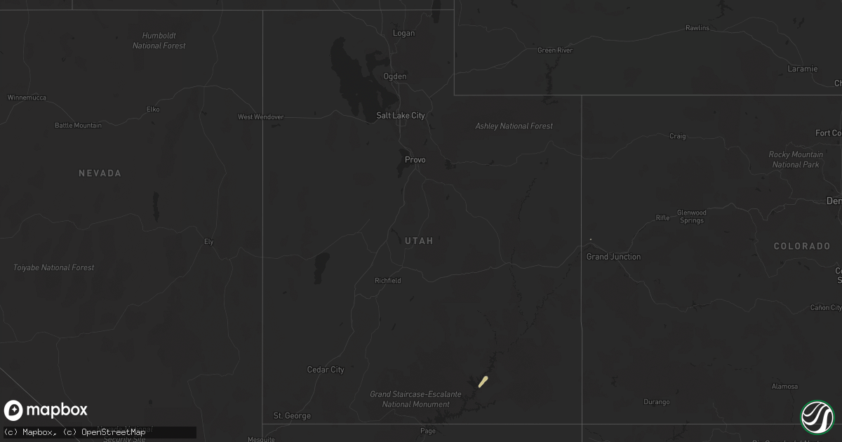 Hail map in Utah on October 4, 2018