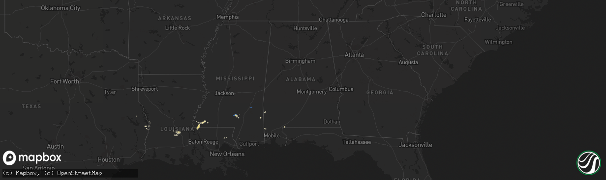 Hail map in Alabama on October 4, 2019