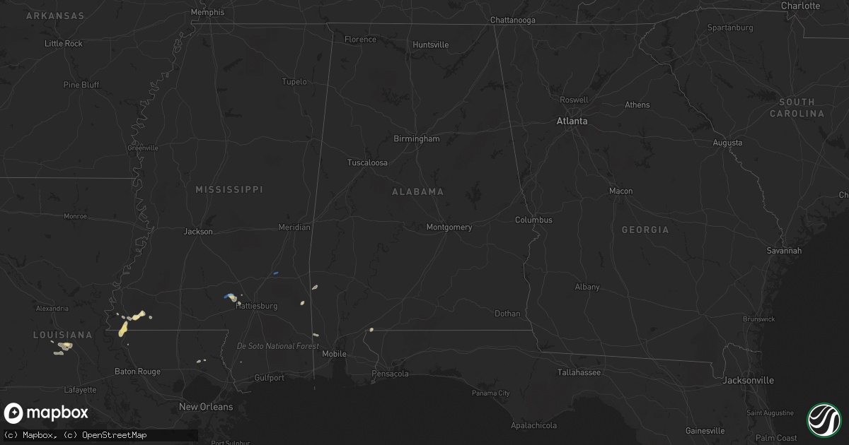 Hail map in Alabama on October 4, 2019