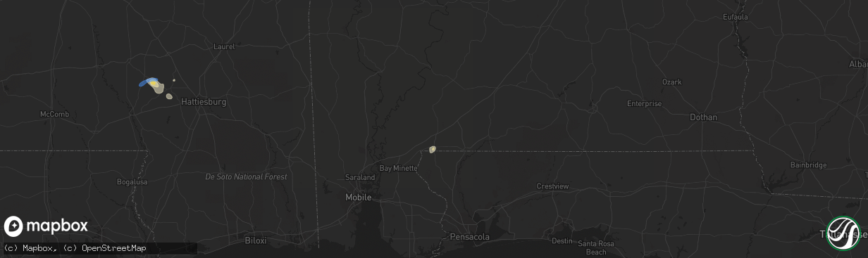 Hail map in Atmore, AL on October 4, 2019