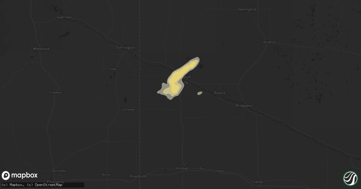 Hail map in Gering, NE on October 4, 2019
