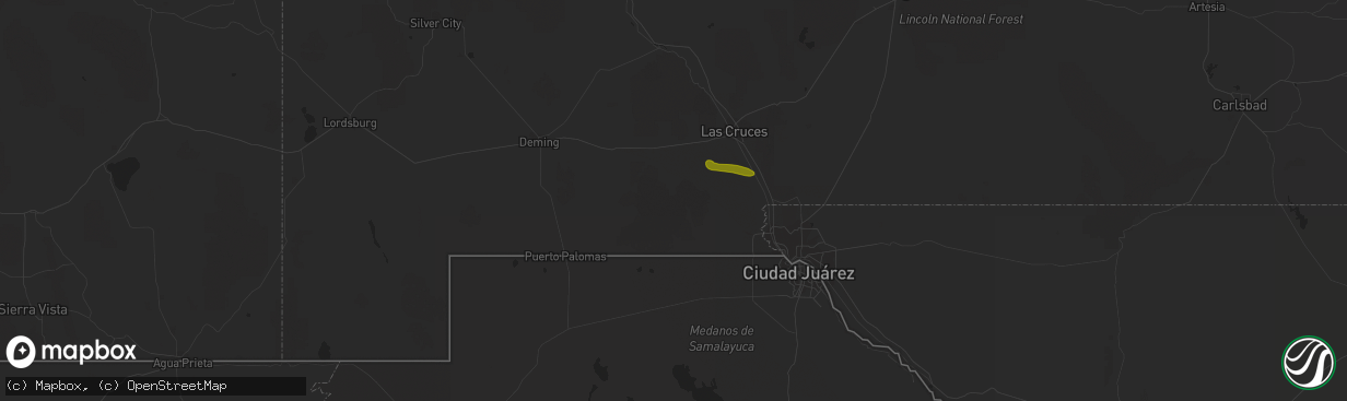 Hail map in La Mesa, NM on October 4, 2019