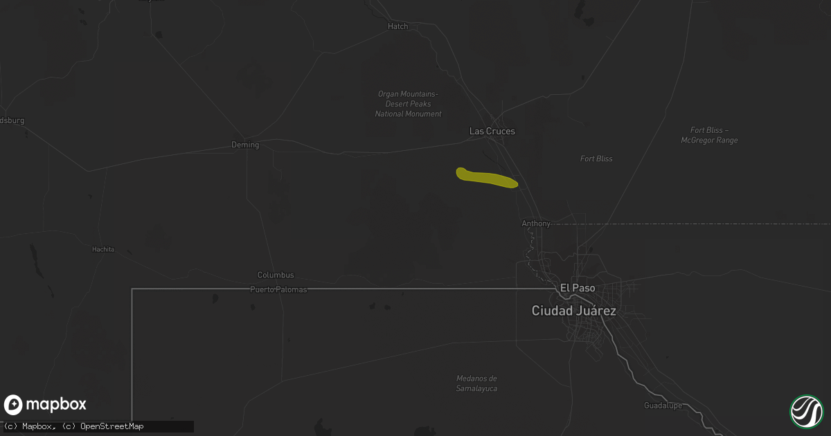 Hail map in La Mesa, NM on October 4, 2019