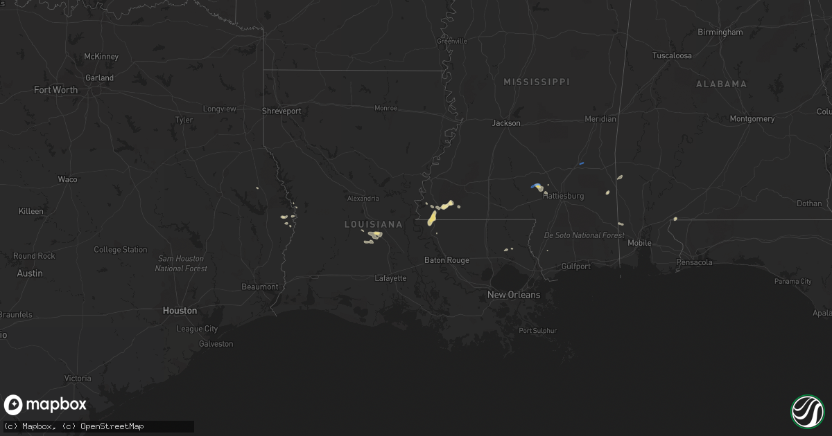 Hail map in Louisiana on October 4, 2019