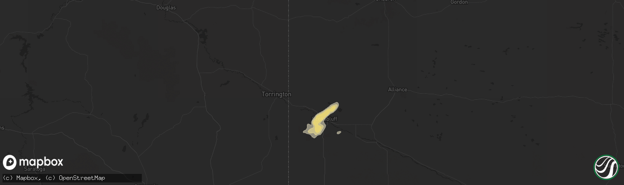 Hail map in Mitchell, NE on October 4, 2019