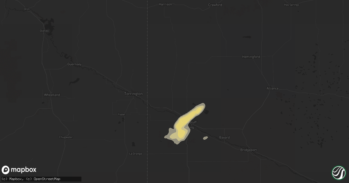 Hail map in Mitchell, NE on October 4, 2019