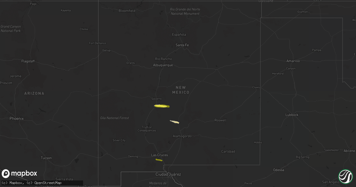 Hail map in New Mexico on October 4, 2019