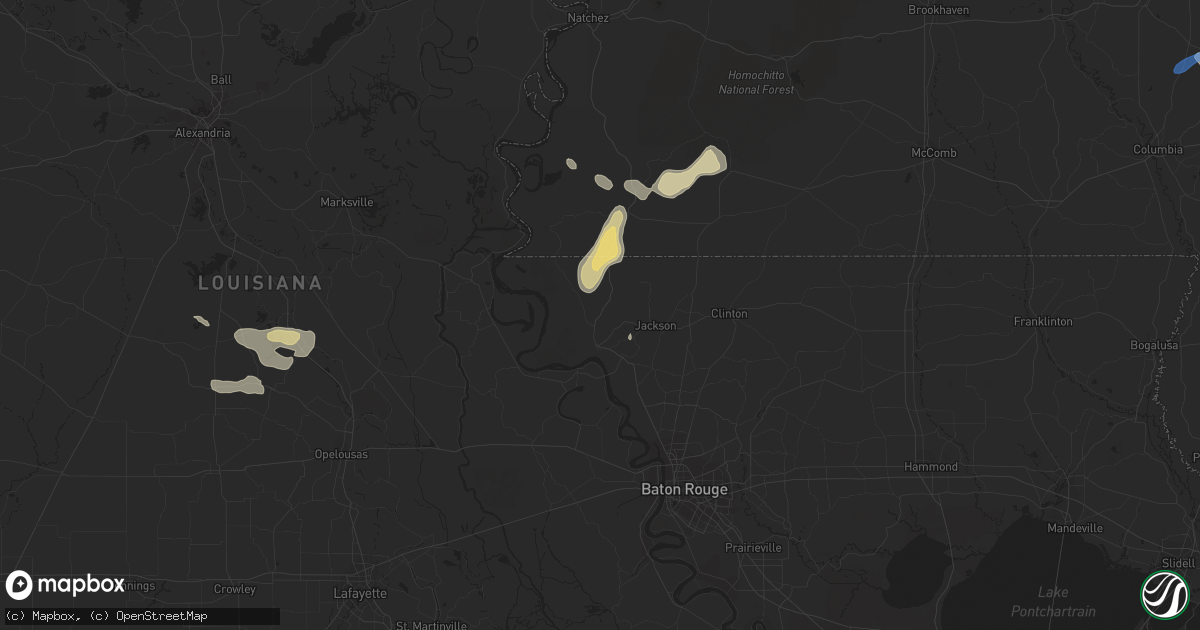Hail map in Saint Francisville, LA on October 4, 2019