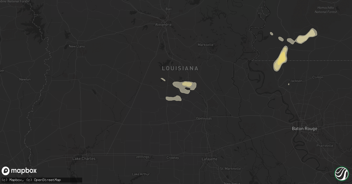 Hail map in Ville Platte, LA on October 4, 2019