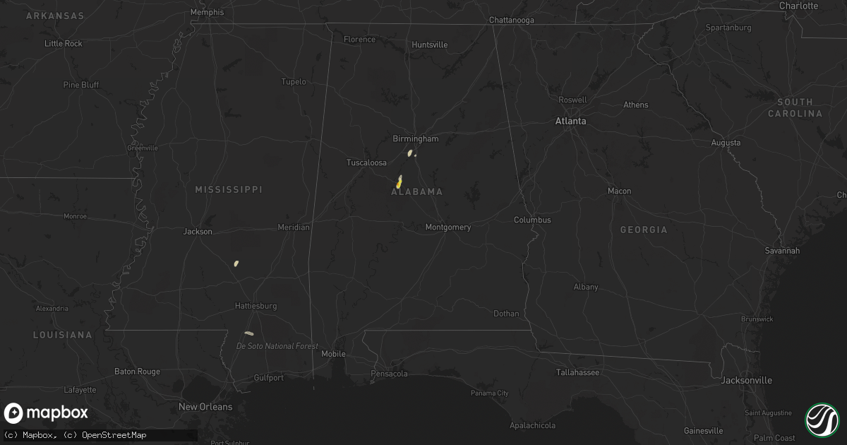 Hail map in Alabama on October 4, 2021
