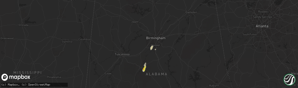 Hail map in Bessemer, AL on October 4, 2021