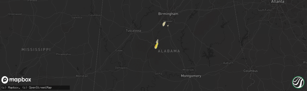 Hail map in Centreville, AL on October 4, 2021