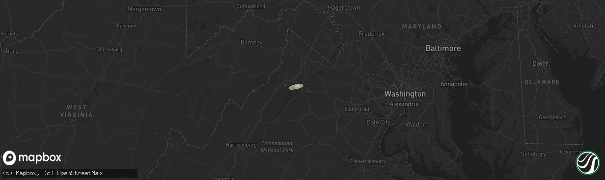 Hail map in Front Royal, VA on October 4, 2021