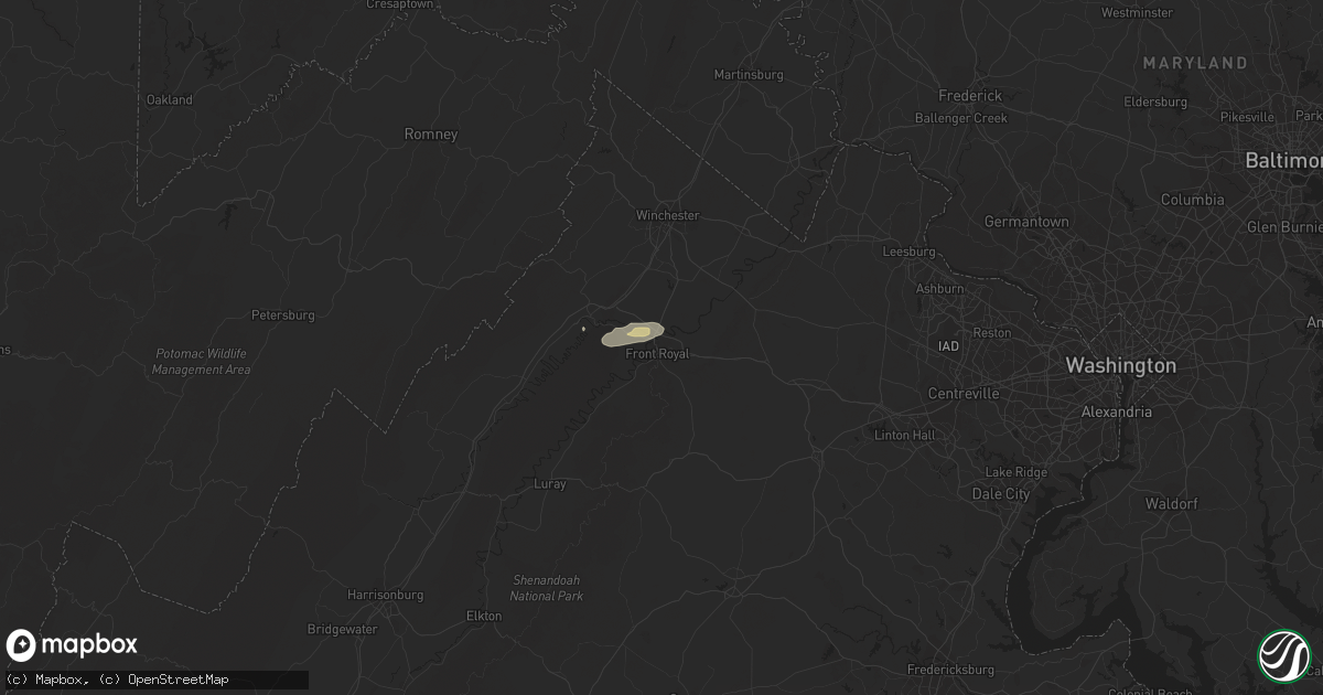 Hail map in Front Royal, VA on October 4, 2021