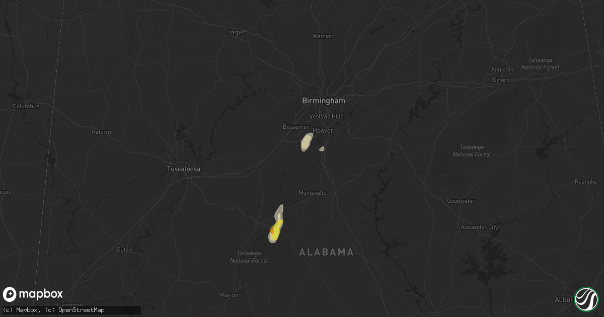 Hail map in Helena, AL on October 4, 2021