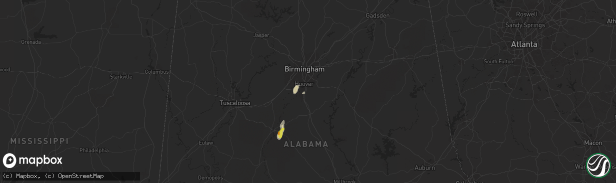 Hail map in Pelham, AL on October 4, 2021